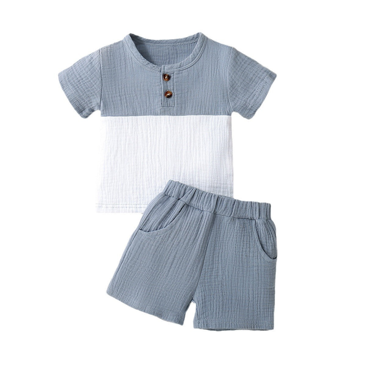 Baby's Multi-color Short Sleeve T-shirt Shorts Set