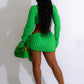 Women's Long-sleeved V-neck Top Slim-fit Sheath Skirt Suit