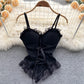 Lace Cross-Tie Slim Fit Irregular Camisole Top