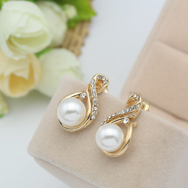 foreign necklace, pearl necklace, earring set, Japanese and Korean popular evening necklace, bride photography accessories