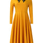 Long Sleeve Lapel Elegant Slimming Large Hem Dress