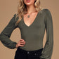 V-neck Balloon Sleeve Tights