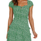 Printed Short Skirt Ethnic Style Pullover Temperament Commute Mid Waist Dress