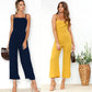 suspenders wrapped chest zipper jumpsuit women