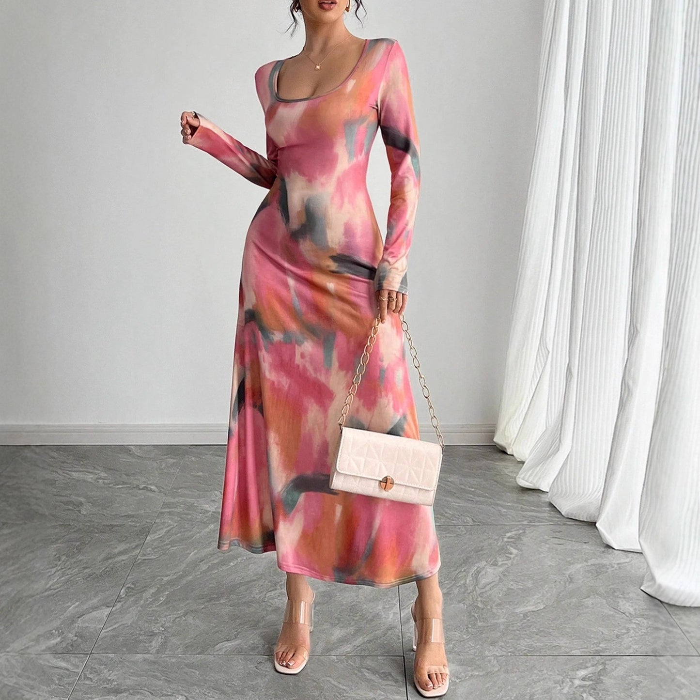 Elegant And Sexy Long-sleeve Dress