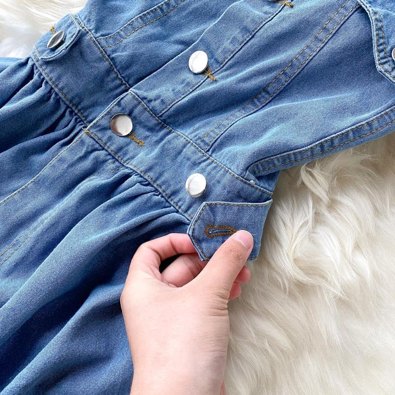 Sexy halter neck washed soft denim skirt