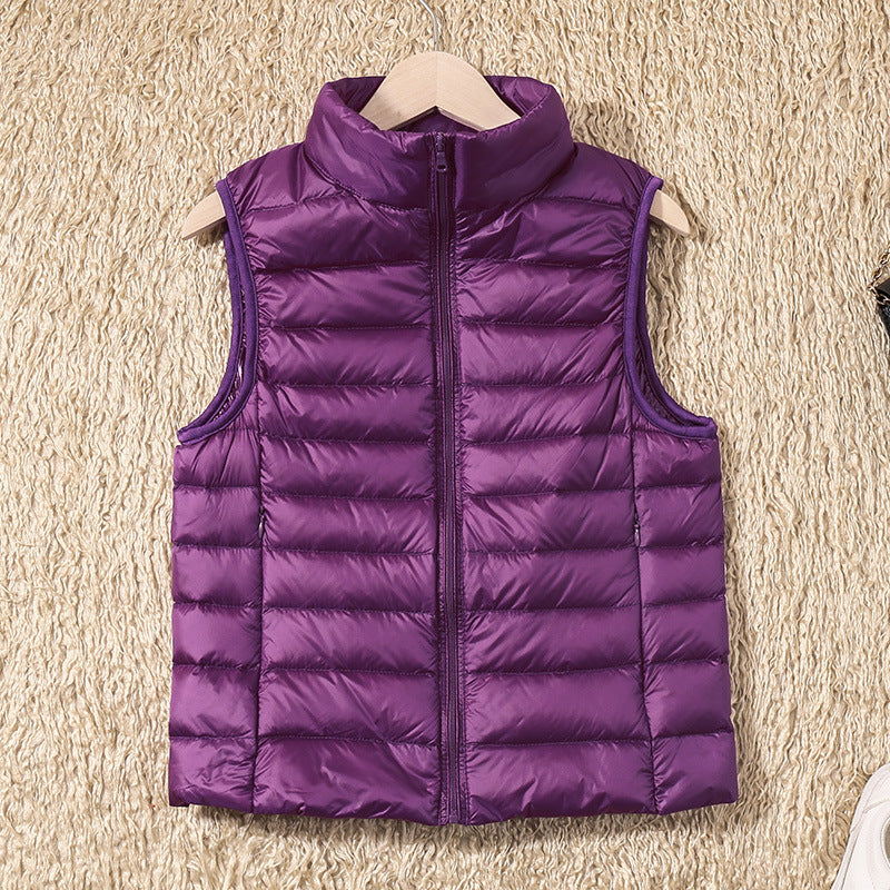 Lightweight down jacket women's Vest Short Size Large