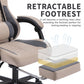 Gaming Chair With Massage,Ergonomic PC Gaming Chair With Footrest Comfortable Headrest And Lumbar Support,High Back PVC Leather,300LBS Grey