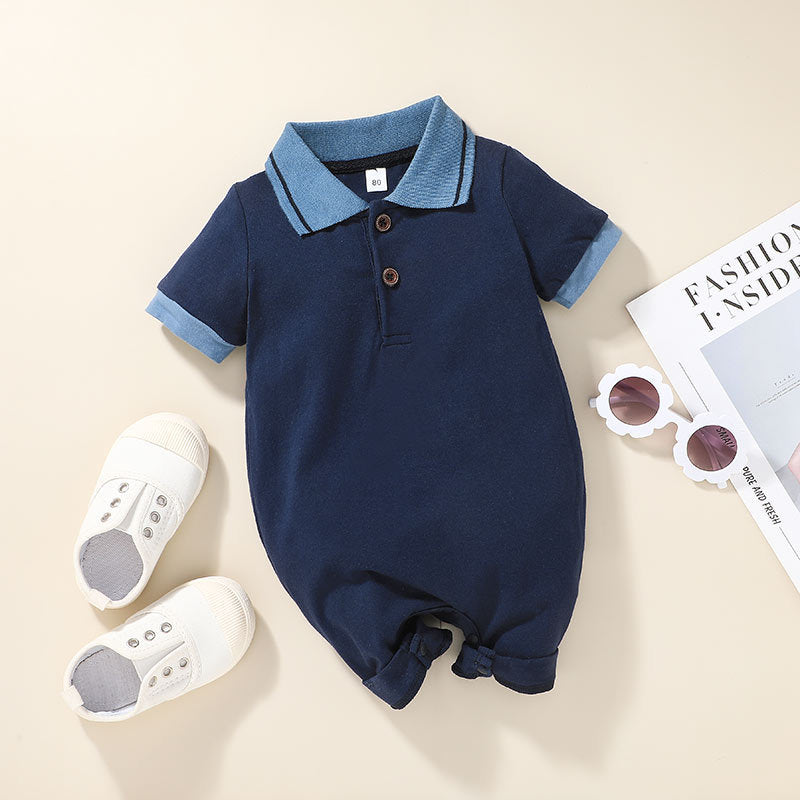 Grenouillère une pièce pour bébé et nourrisson, style boxer rayé tendance