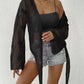Cardigan Women's Clothes Lace-up Bow Bell Sleeve