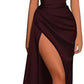 Women's Off-the-shoulder High Slit Support Mermaid Formal Dress Banquet