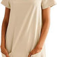Women's Square Collar Short Sleeve Fashion Pocket Dress