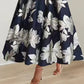 Small Dress One-shoulder Printed Slim Fit Large Swing Dress
