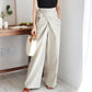Pantalon décontracté à lacets de couleur pure