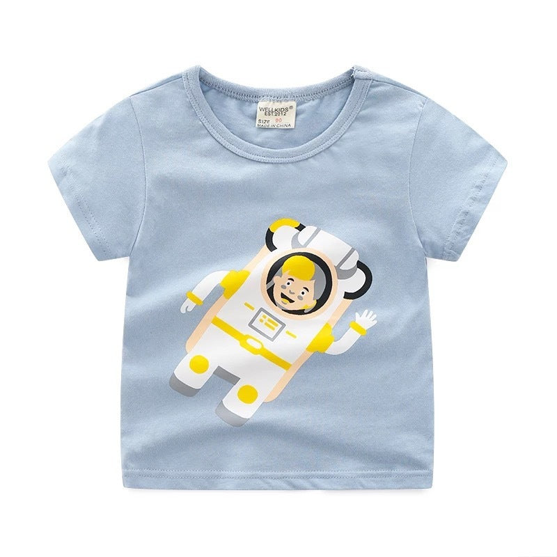 T-shirt d'été imprimé dessin animé pour enfants