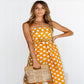Sleeveless strapless polka dot long jumpsuit