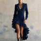 Ruffled No-wash Denim Fabric Dress