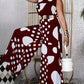 Summer Fashion Polka Dot Squandered Waist Jumpsuit Women