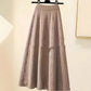 Fashion Polo Collar Contrast Color High Class Elegant Design Woolen Skirt Two-piece Set
