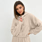 Women's Fashion Minimalist Long Sleeve Hooded Zipper Trousers Suit