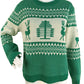 Pull de Noël en tricot à imprimé géométrique et élan mignon pour femme