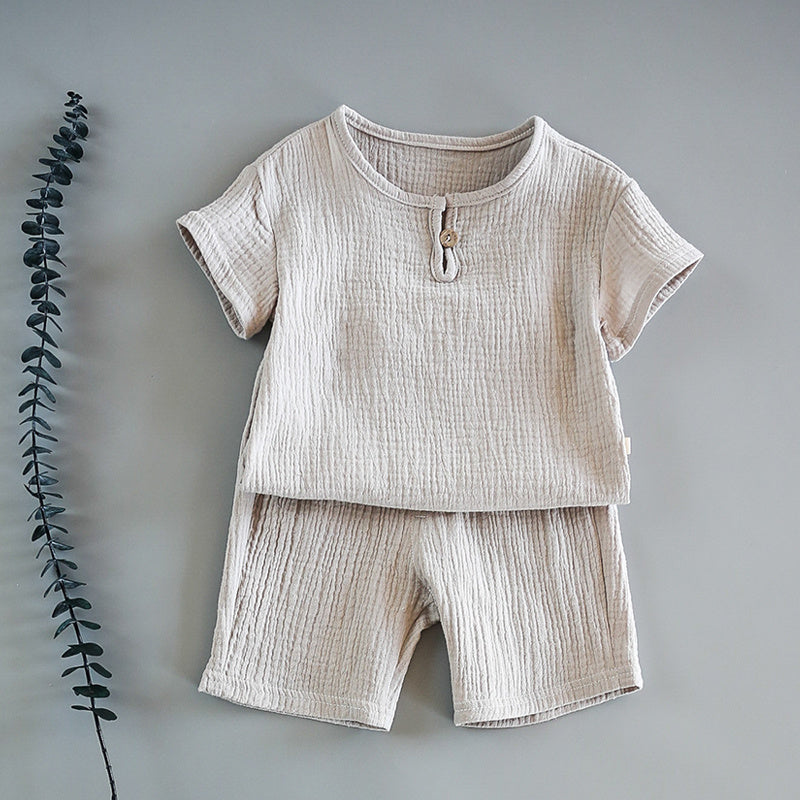 Children's crepe cotton soft and cool suit