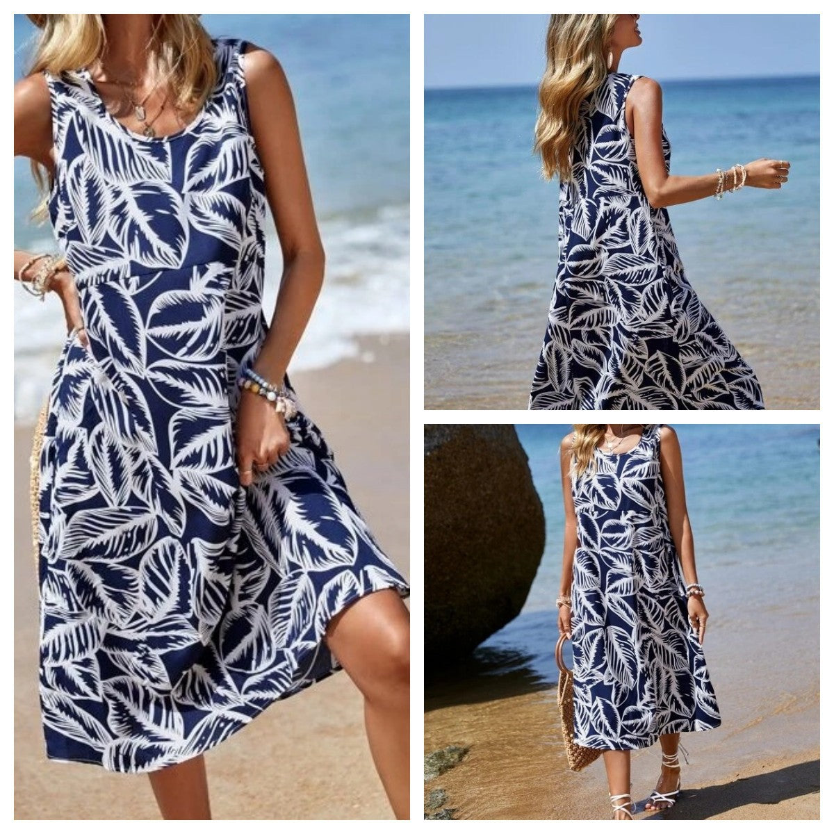 Women's Summer Loose Short Sleeves Printed Dress