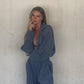 Fashionable Loose Pants Suit With Elegant High Waist