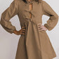 Robe femme col rond manches bouffantes mignonne