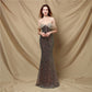 Women's Elegant Banquet Classic Mermaid Velvet Evening Dress