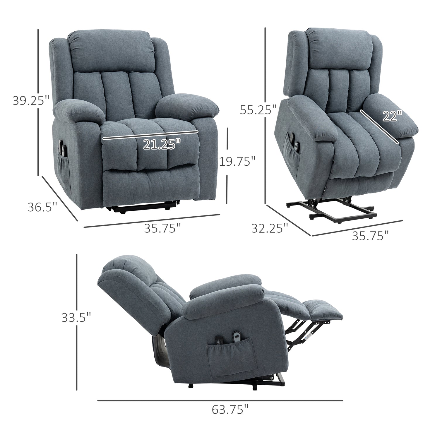Power Lift Chair for Elderly Big and Tall with Massage