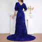 Middle Sleeve Trailing Sequin Dress Banquet Evening Dress