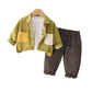 Color Block Shirt Small And Medium Boys Three-piece Suit
