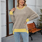 Pullover Knitting Loose Multicolor Top For Women