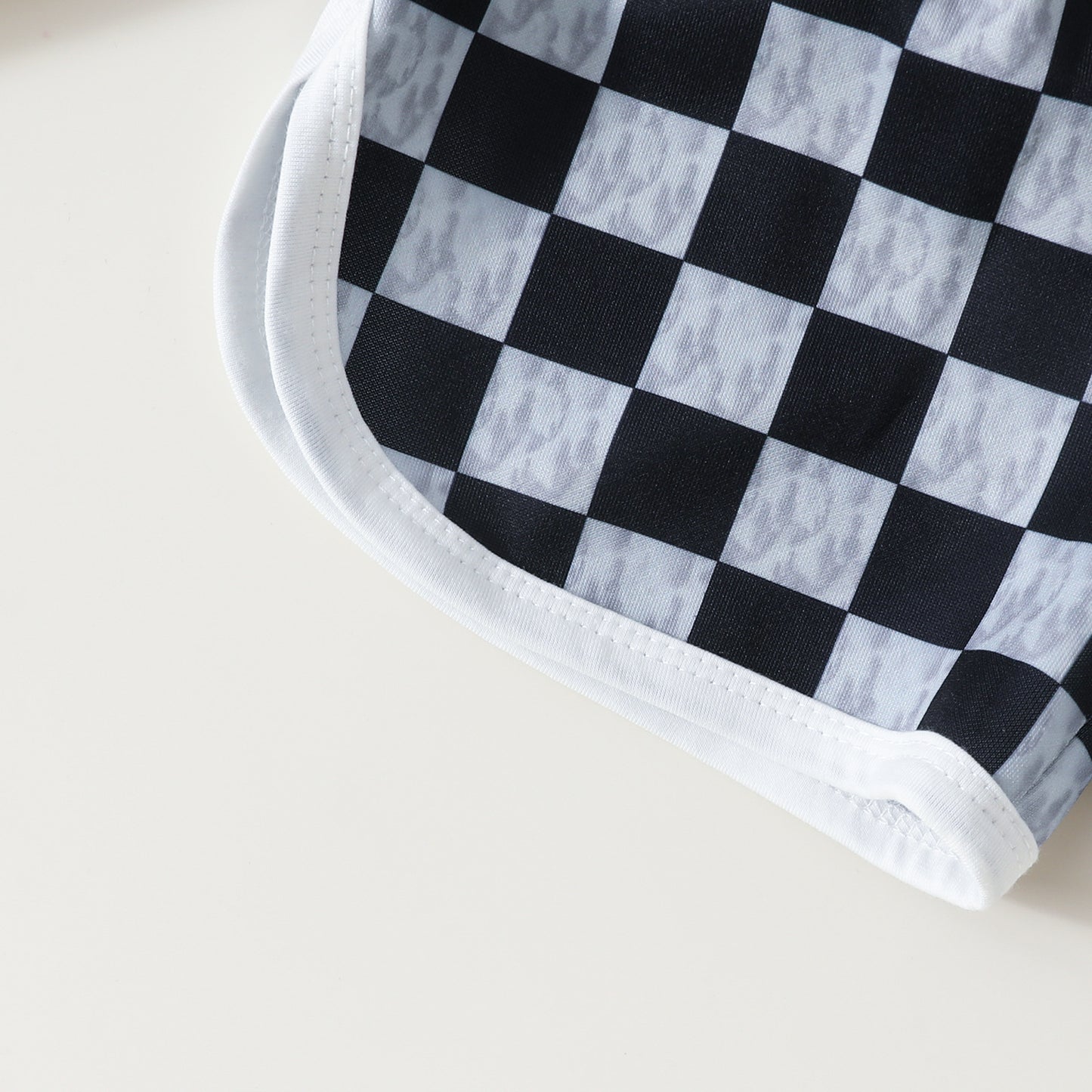 Sleeveless Top Plaid Printed Shorts Two-piece For Boys
