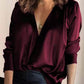 Women's Silky Satin Satin Long-sleeved Shirt
