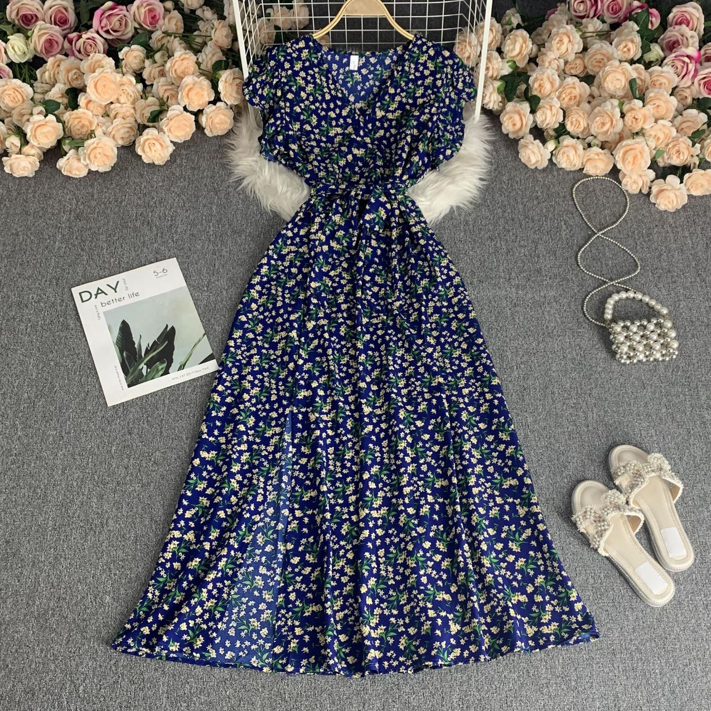V-neck Dress With A Clever Strategically Designed Silhouette