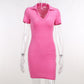 Polo Neckline Chest Bag Hip Dress