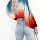 Women's Gradient See-through Chiffon Fashion Printed Shirt