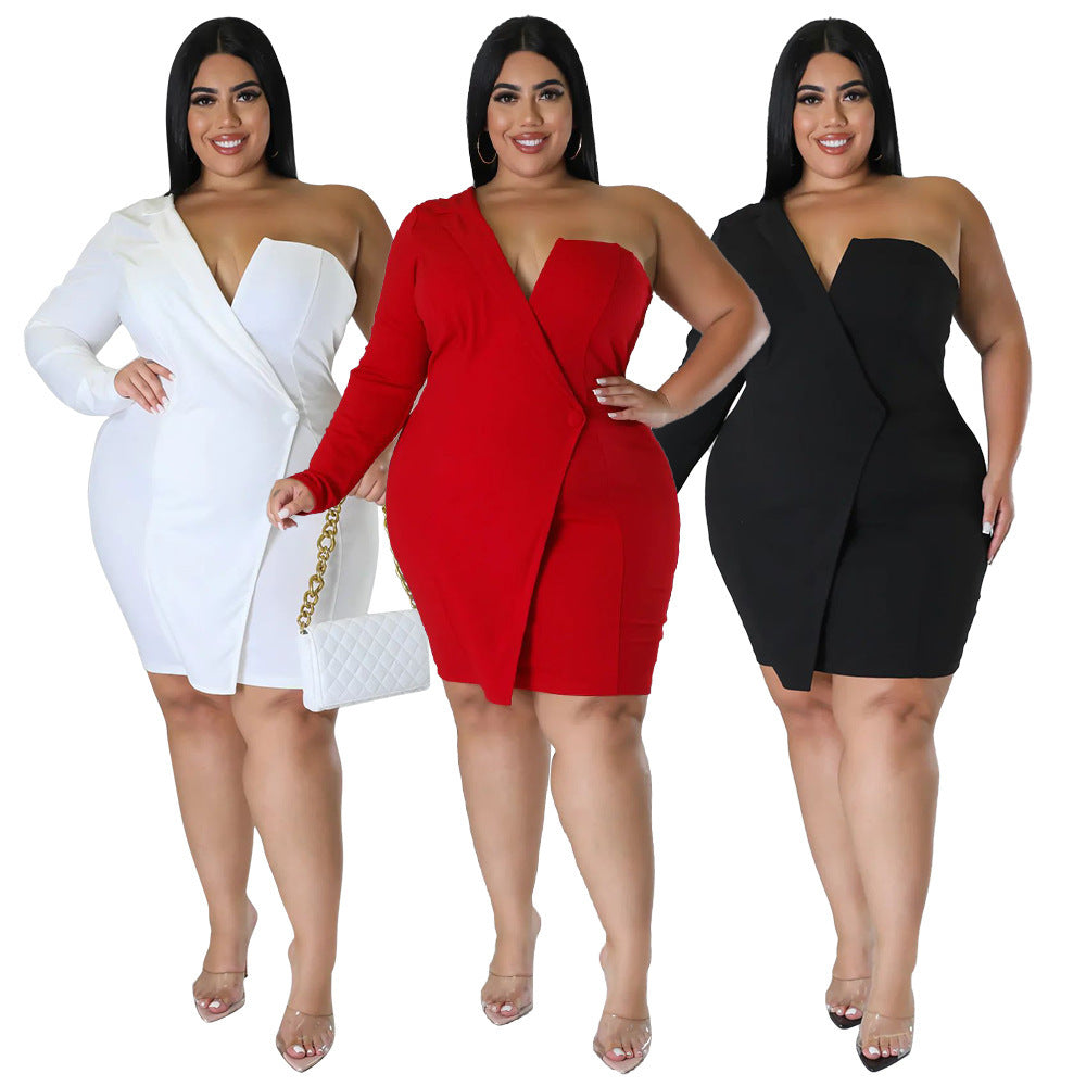 Robe sexy à manches longues et épaules dénudées