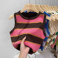 Women's Slim And Slim Knitted Contrast Color Striped Vest