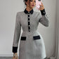 Button Long Sleeve Dress Plaid Women's Clothing