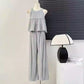 Women's Loose-Fit Casual Straight-Leg Pants Two-Piece Set