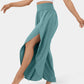 Pantalon de yoga ample fendu, taille haute, élastique, jambes larges, mode femme, vêtements polyvalents