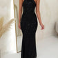Fashionable Multicolor Halter Sleeveless Sequins Sequin Dress