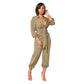 long sleeve V-neck Jumpsuit