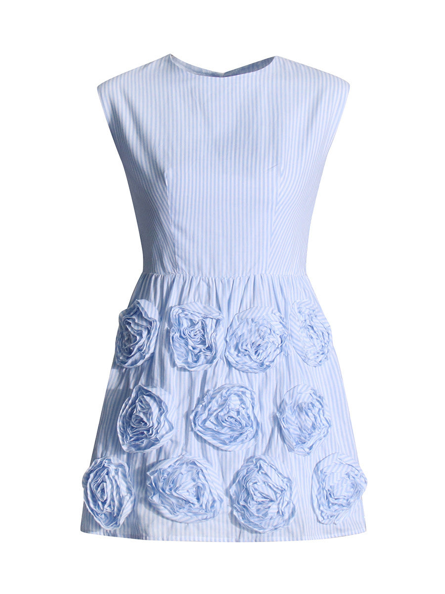 Stitching Three-dimensional Flower Design Short Skirt