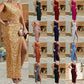 Sequined Shoulder Sleeping Beauty Split Solid Color Dress