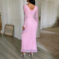 European And American Elegant Style Slip Dress With Slits