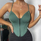 V-neck Wrap Chest Diamond Fishbone Corset